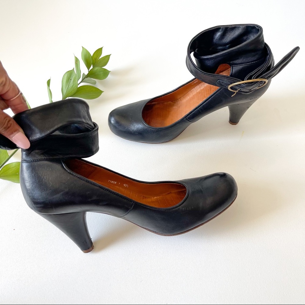 CHIE MIHARA ANKLE STRAP PUMP HEELS